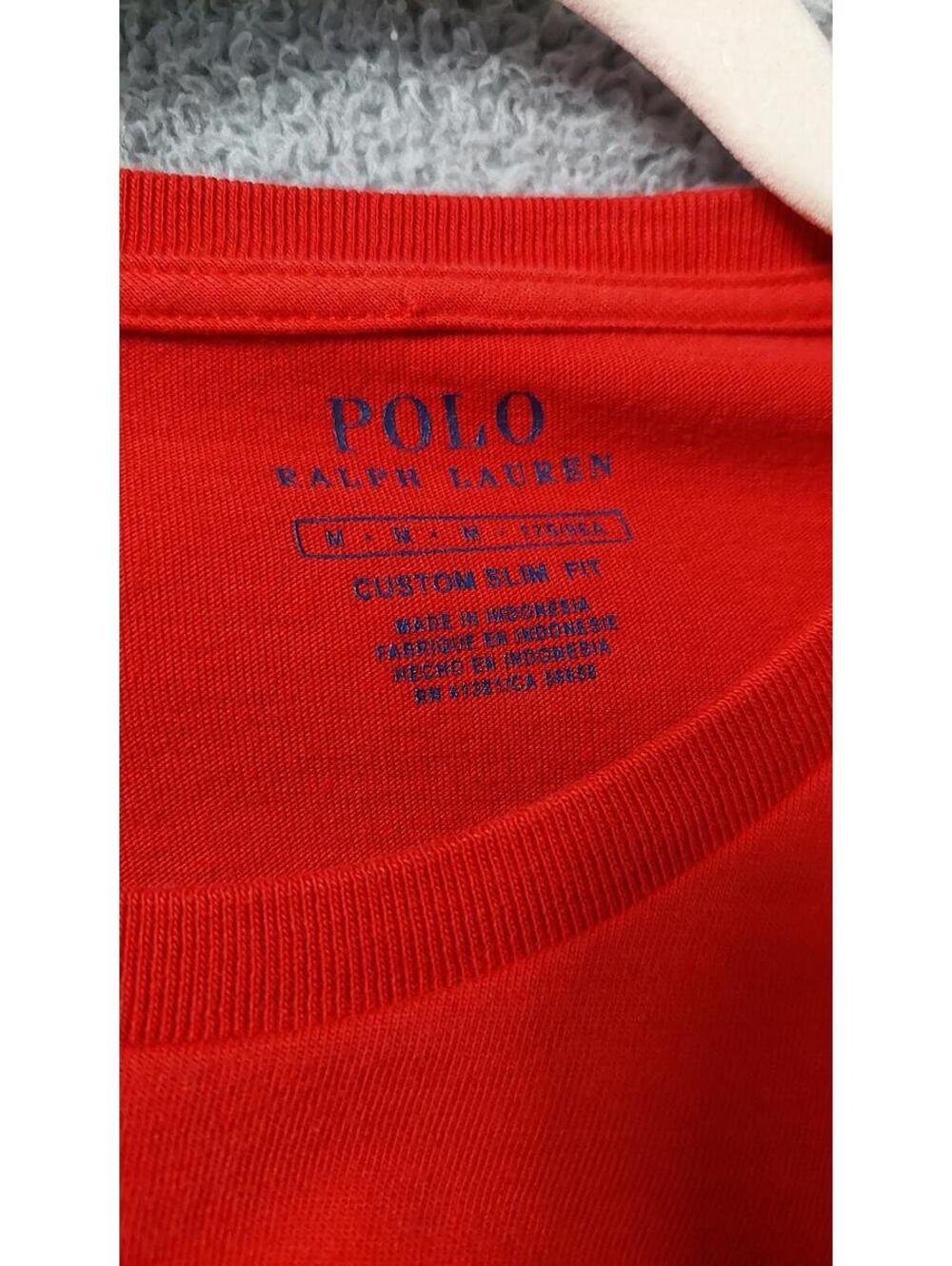 Polo Ralph Lauren Red Long Sleeve Shirt with Blue Logo - Picture 4 of 6